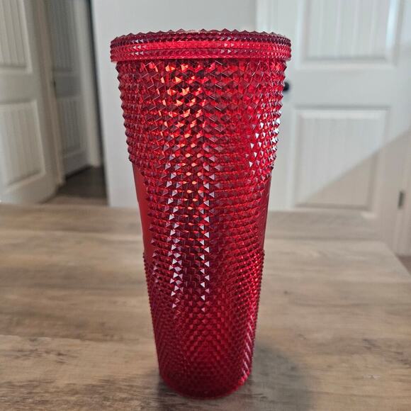 Oklahoma University Sooners Studded Tumbler Starbucks Plastic No Straw Red OU - Picture 5 of 12